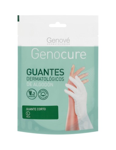 Genové guantes dermatológico algodón T-grande 2uds
