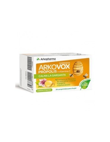Arkovox própolis + vitamina C  sabor cítricos 24comp