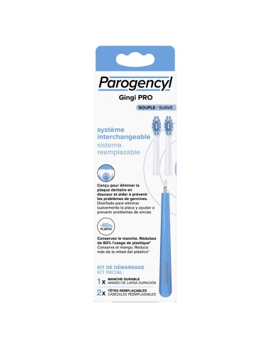 Parogencyl Gingi Pro Kit inicio cepillo suave con cabezal reemplazable