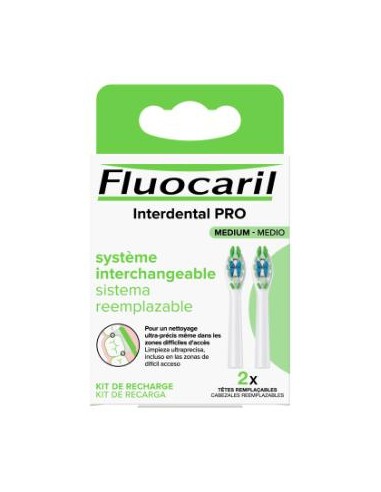Fluocaril Interdental Pro pack dos cabezales suaves de recambio